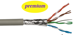 תמונת מוצר   -  כבל מחשב מסוכך CAT5E/FTP נחושת מלאה PREMIUM תוף משיכה 305מ'